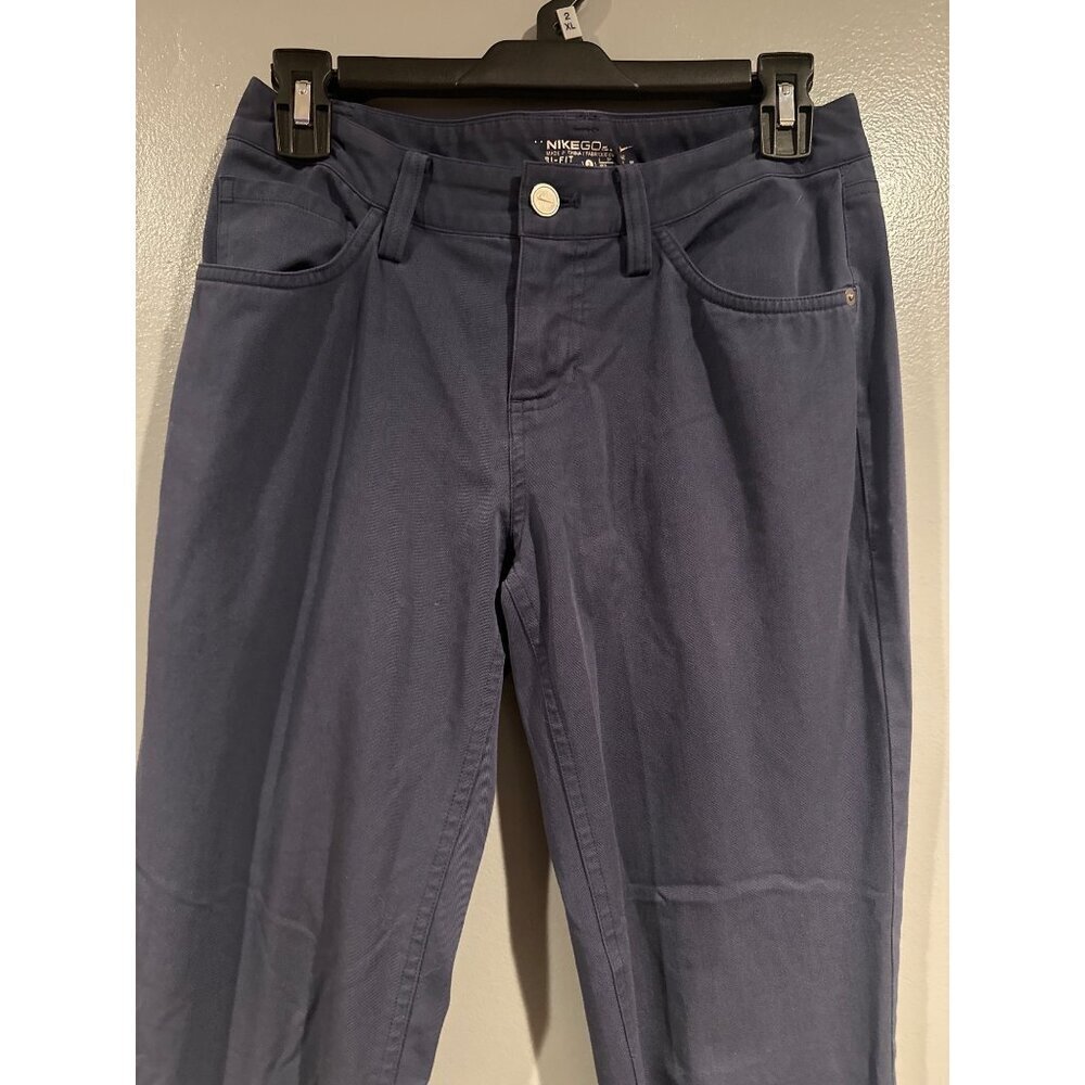 Nike Dri-Fit Women’s Size 2 Navy Blue Stretch Athletic Pants Soft Jean-Like - Picture 2 of 6